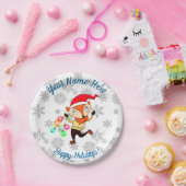 Assiettes En Carton Christmas Dancing Fox Custom (Fête)