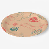 Assiettes En Carton Christmas Doodle Pattern | Snowmen, Trees & Candy (Angle)