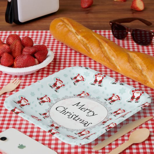 Assiettes En Carton Christmas Elements Santa Claus (Pique-nique)