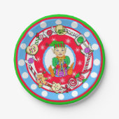 Assiettes En Carton Christmas Elf Boy Whimsical Candy Polka Dot (Devant)