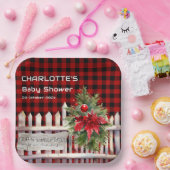 Assiettes En Carton Christmas Fence Buffalo Plaid Baby Shower (Fête)