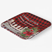 Assiettes En Carton Christmas Fence Buffalo Plaid Baby Shower (Angulaire)