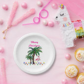 Assiettes En Carton Christmas flamingos tropical party plates (Fête)