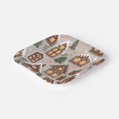 Assiettes En Carton Christmas Gingerbread Houses Holiday Pattern (Angulaire)