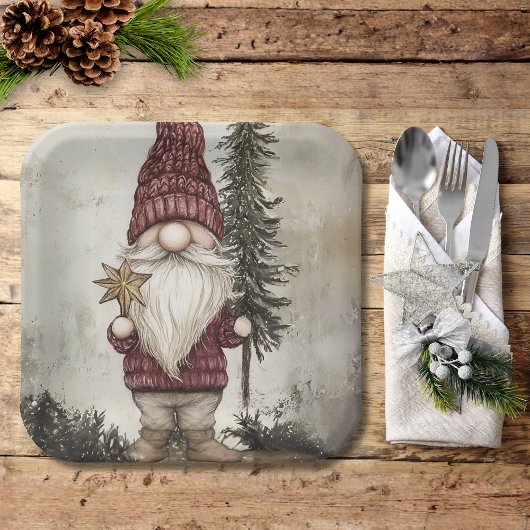 Assiettes En Carton Christmas Gnome for the Holidays