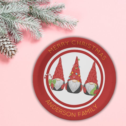 Assiettes En Carton Christmas Gnomes