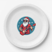 Assiettes En Carton Christmas guitarist Rockmusic Christmas (1) (Devant)