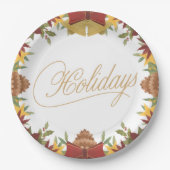 Assiettes En Carton Christmas Holiday Paper Plates – Festive Dinner (Devant)