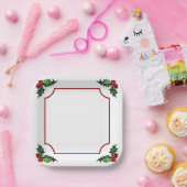 Assiettes En Carton Christmas Holly (Fête)