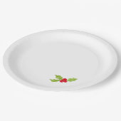 Assiettes En Carton Christmas Holly Festive Holiday Fun (Angle)