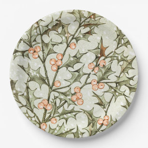 Assiettes En Carton Christmas Holly Jolie Antique Salutation