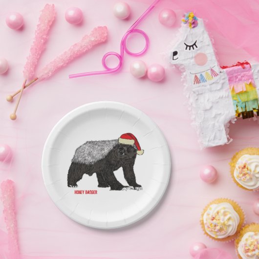 Assiettes En Carton Christmas Honey Badger (Fête)