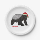 Assiettes En Carton Christmas Honey Badger (Devant)