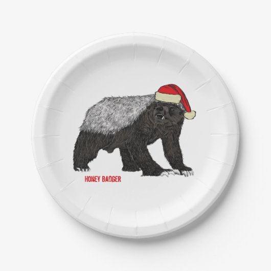 Assiettes En Carton Christmas Honey Badger (Devant)
