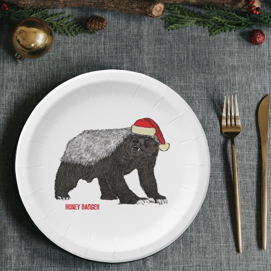 Assiettes En Carton Christmas Honey Badger