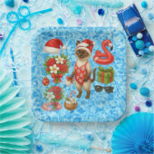 Assiettes En Carton Christmas in July for Cat Lovers Pool Party (Fête)