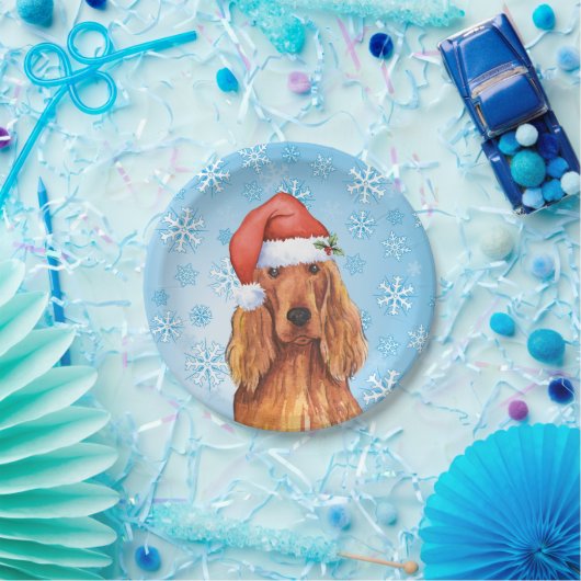 Assiettes En Carton Christmas Irish Setter (Fête)