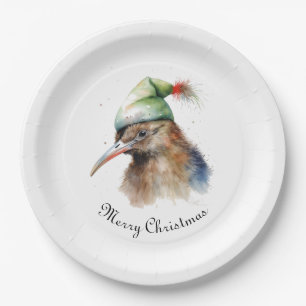 Assiettes En Carton Christmas Kiwi Bird, personnalisable