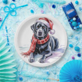 Assiettes En Carton Christmas Labrador Paper Plate (Fête)