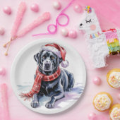 Assiettes En Carton Christmas Labrador Paper Plate (Fête)