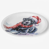 Assiettes En Carton Christmas Labrador Paper Plate (Angle)