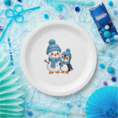 Assiettes En Carton Christmas Merry Christmas For Gift Penguin Snowman (Fête)