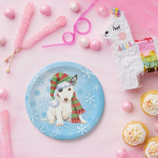 Assiettes En Carton Christmas Mini Bull Terrier (Fête)
