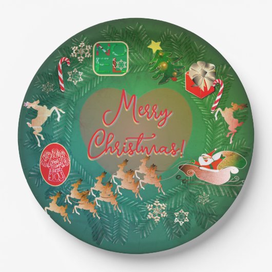 Assiettes En Carton Christmas Nostalgia Paper Plate (Devant)