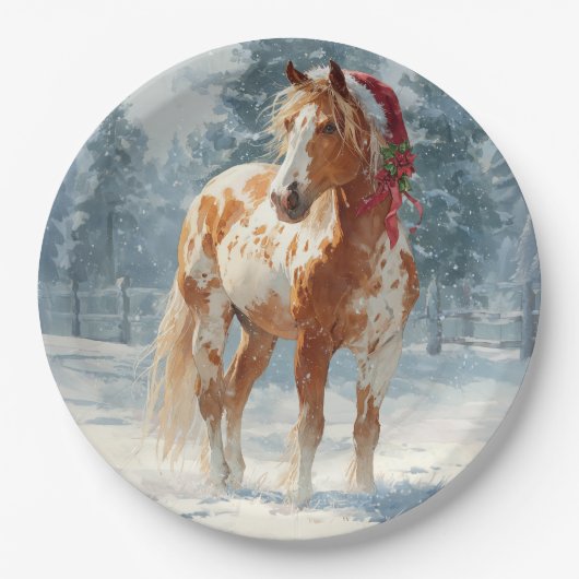 Assiettes En Carton Christmas Paper Plate / Beautiful Appalossa Horse  (Devant)