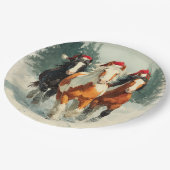 Assiettes En Carton Christmas Paper Plate / Beautiful Galloping Horse  (Angle)