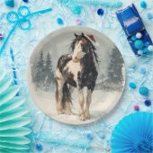 Assiettes En Carton Christmas Paper Plate / Beautiful Paint Horse  (Fête)