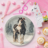 Assiettes En Carton Christmas Paper Plate / Beautiful Paint Horse  (Fête)