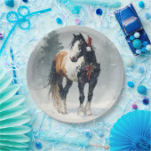 Assiettes En Carton Christmas Paper Plate / Beautiful Paint Horse  (Fête)