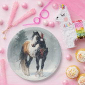 Assiettes En Carton Christmas Paper Plate / Beautiful Paint Horse  (Fête)
