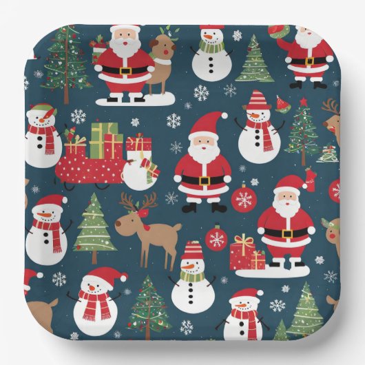 Assiettes En Carton Christmas Paper Plates (Recto)