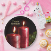 Assiettes En Carton Christmas Party Red Candles Winter Holidays (Fête)
