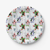 Assiettes En Carton Christmas penguin ice skating (Devant)