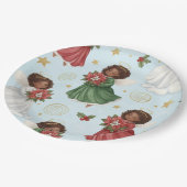 Assiettes En Carton Christmas Poinsettia Angels (Angle)