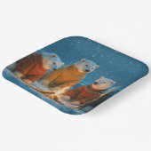 Assiettes En Carton Christmas Polar Bears Around a Bonfire (Angulaire)
