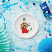 Assiettes En Carton Christmas Puppy Retro (Fête)
