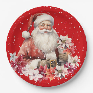 Assiettes En Carton Christmas Santa Claus Holiday