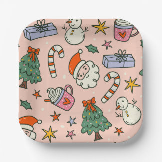 Assiettes En Carton Christmas Santa Clause Party