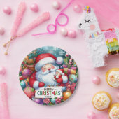 Assiettes En Carton Christmas Santa With Baby  (Fête)