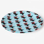 Assiettes En Carton Christmas Scottie Dogs Pattern (Angle)