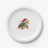 Assiettes En Carton Christmas Sea Turtle Santa Xmas Men Women Boys Gir (Devant)