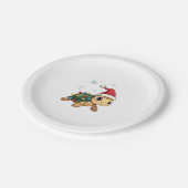 Assiettes En Carton Christmas Sea Turtle Santa Xmas Men Women Boys Gir (Angle)