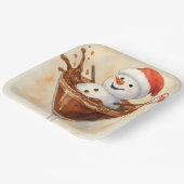 Assiettes En Carton Christmas Snowman In a Chocolate Martini (Angulaire)