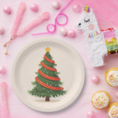 Assiettes En Carton Christmas Tree, Christmas, Minimalist (Fête)