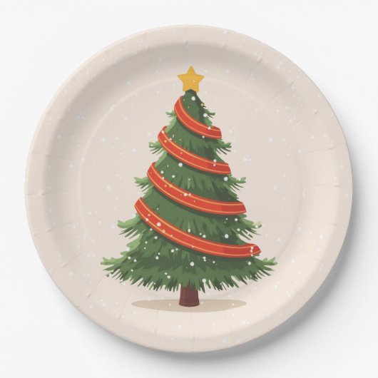 Assiettes En Carton Christmas Tree, Christmas, Minimalist (Devant)