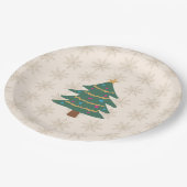 Assiettes En Carton Christmas Tree Illustration Snowflake Pattern (Angle)